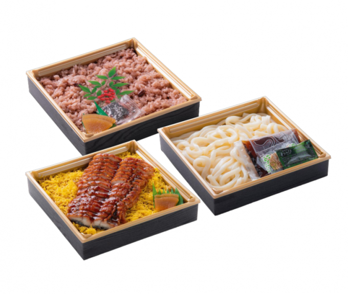 うなぎ三段折【赤飯折+ひつまぶし折+ぶっかけうどん折】