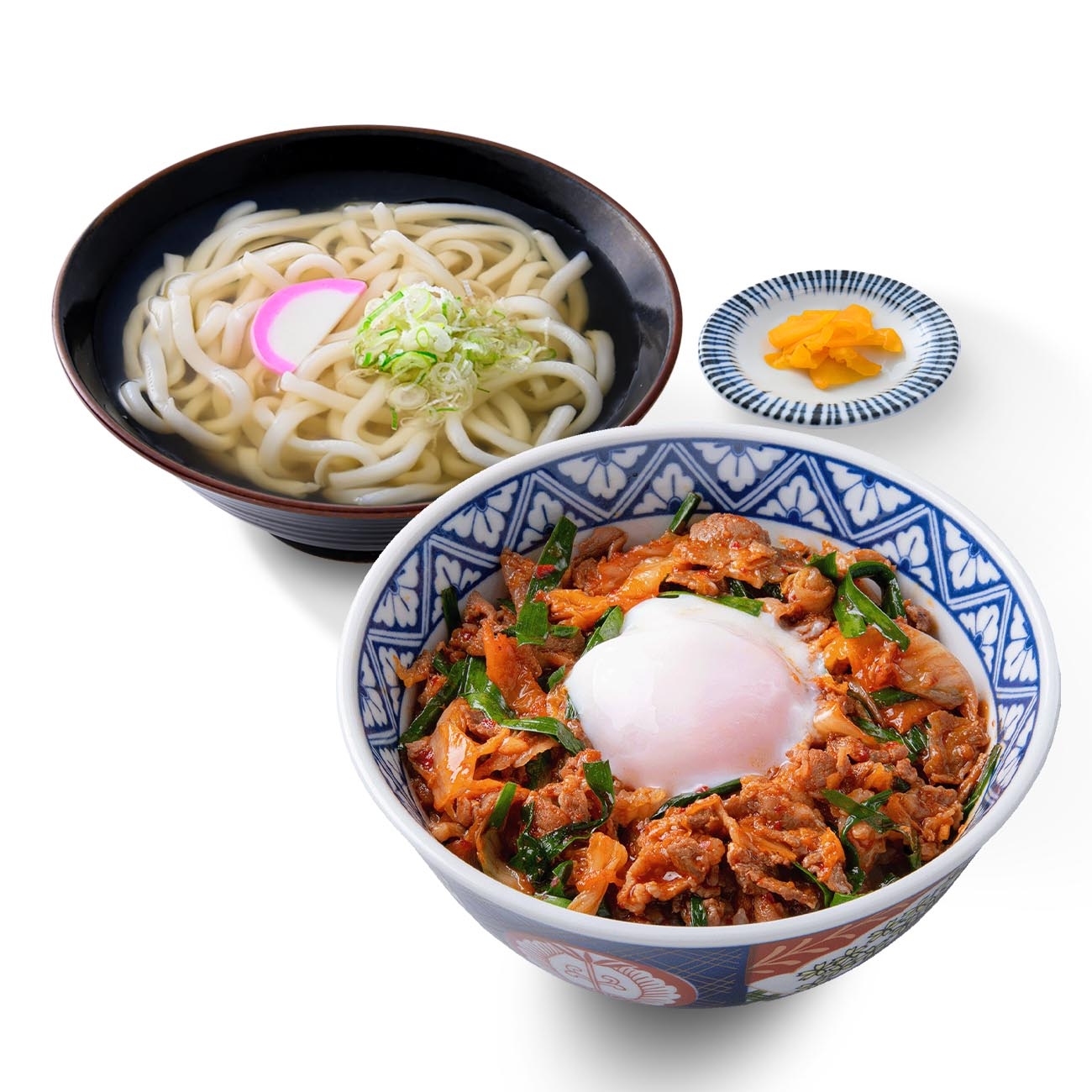 温玉豚キムチ丼＆かけうどん