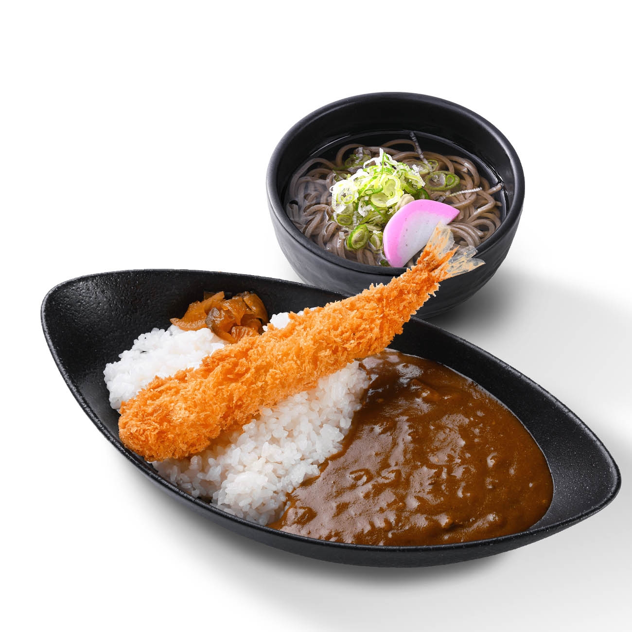 店舗限定 大海老フライカレー＆小そばセット
