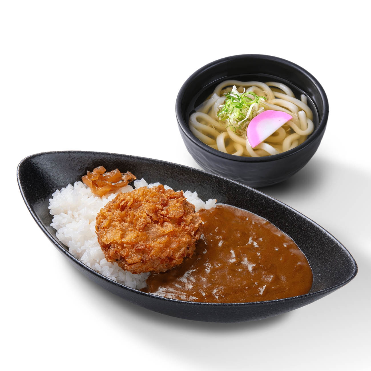 店舗限定 怪獣レモンミンチカツカレー＆小うどんセット