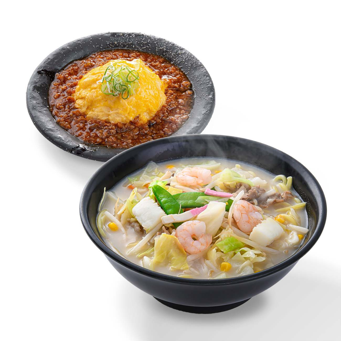 海鮮ちゃんぽん麺＆ハーフとろ玉麻婆天津飯セット