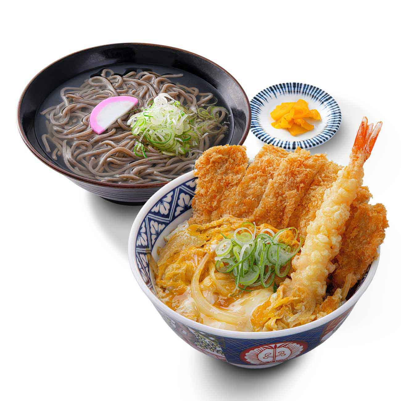 海老カツ丼＆かけそばセット