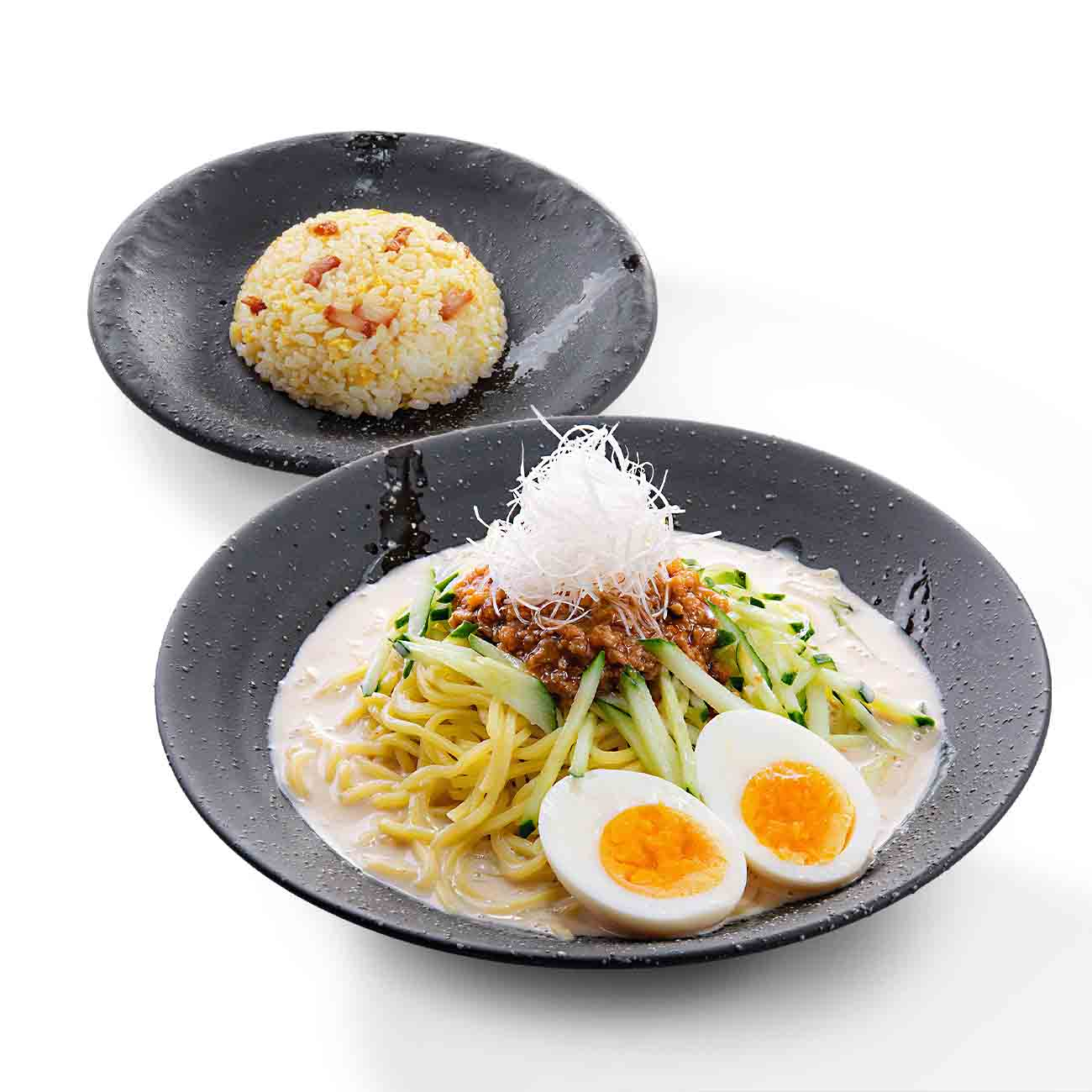 ピリ辛豆乳担々冷麵(白)＆炒飯(小)