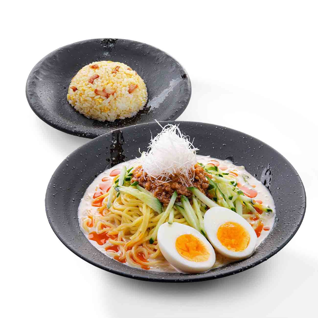 ピリ辛豆乳担々冷麵(赤)＆炒飯(小)