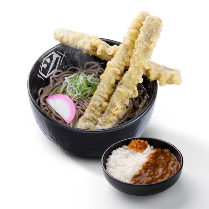 店舗限定 ごぼうの天ぷらそば＆半カレーセット