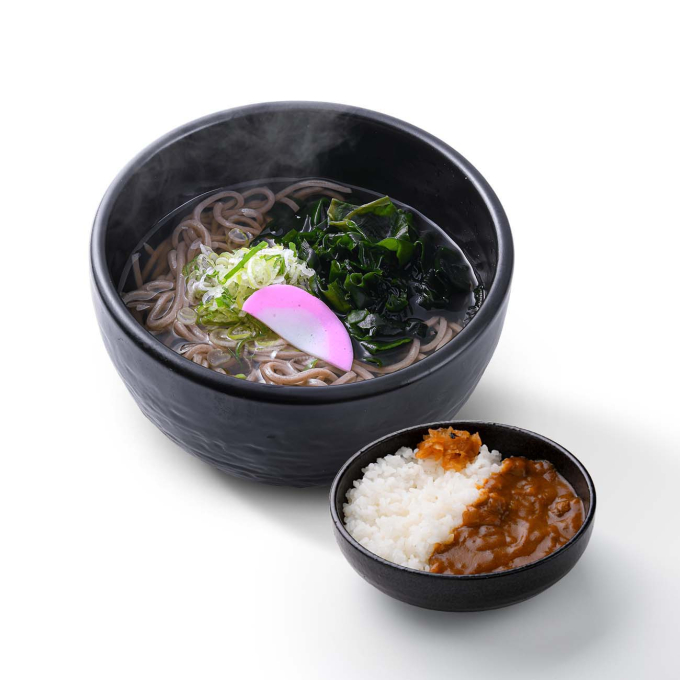 店舗限定 わかめそば＆半カレーセット