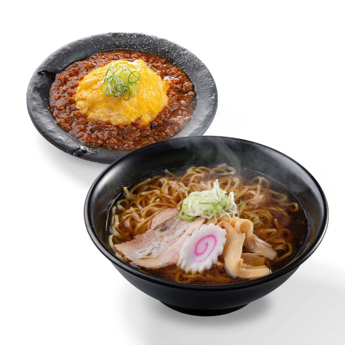 つるや特製極旨！中華そば＆ハーフとろ玉麻婆天津飯セット