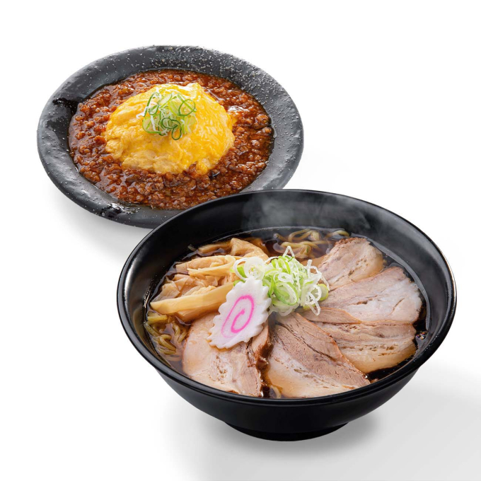 つるや特製極旨！チャーシュー麺＆ハーフとろ玉麻婆天津飯セット