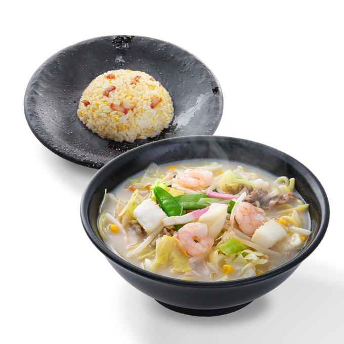 海鮮ちゃんぽん麺＆つるや炒飯(小)セット