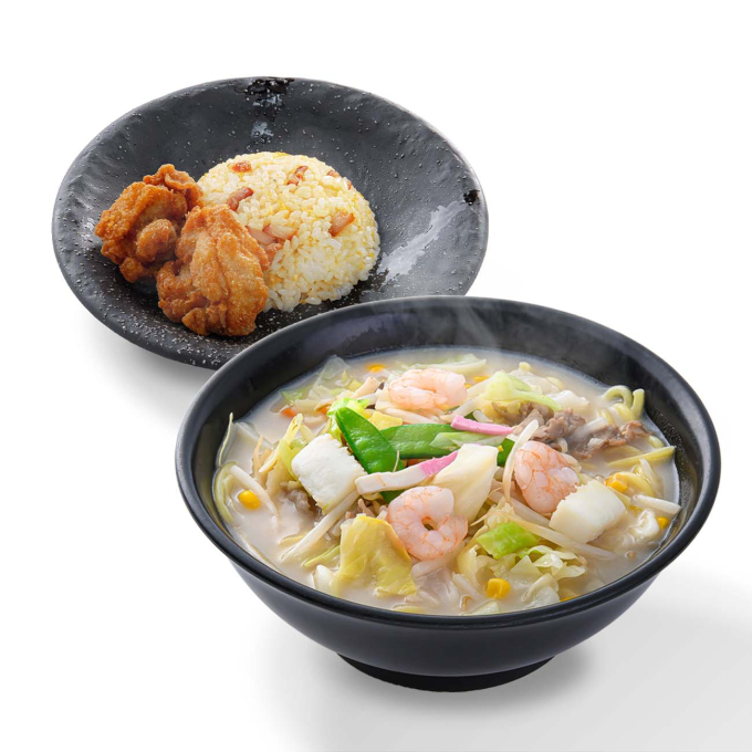 海鮮ちゃんぽん麺＆唐揚げ炒飯(小)セット