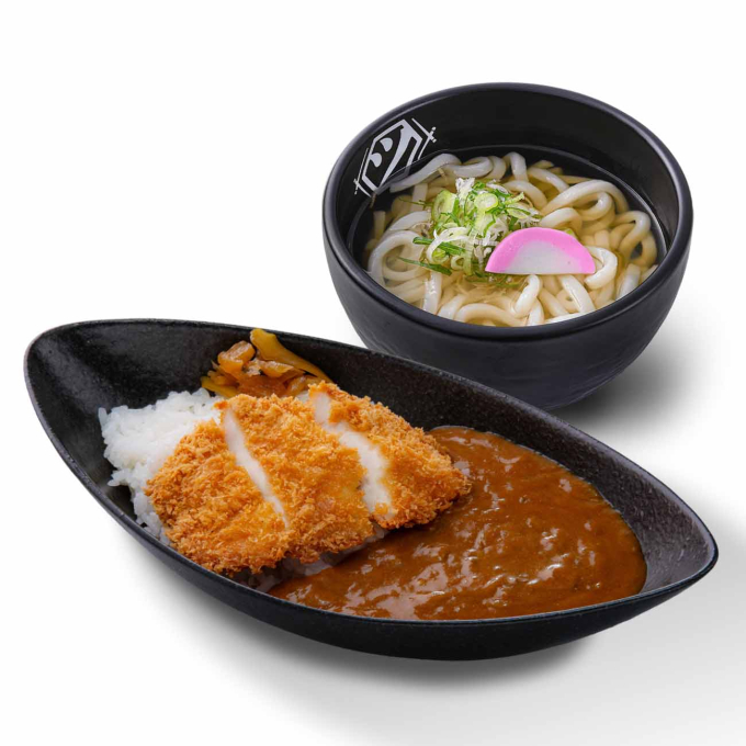 店舗限定 チキンカツカレー＆かけうどんセット