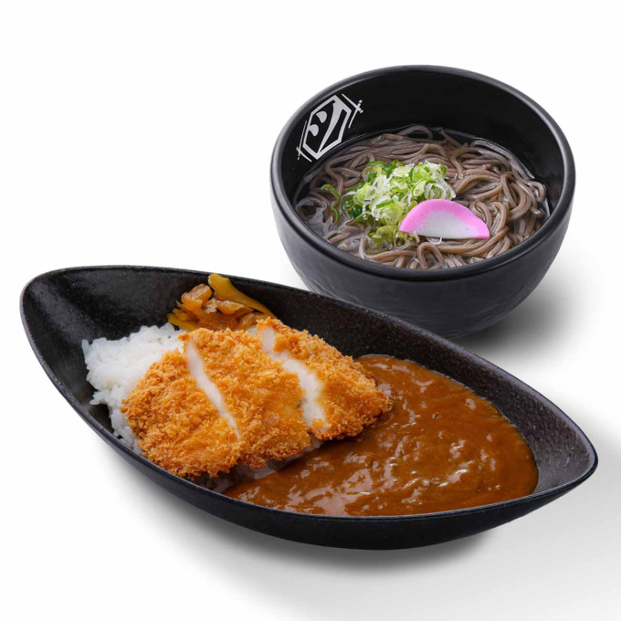 店舗限定 チキンカツカレー＆かけそばセット