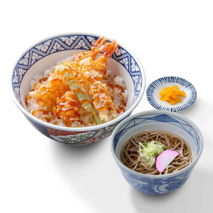 海老天丼＆小そば