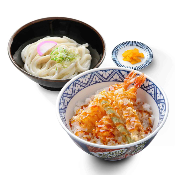海老天丼＆ぶっかけうどん