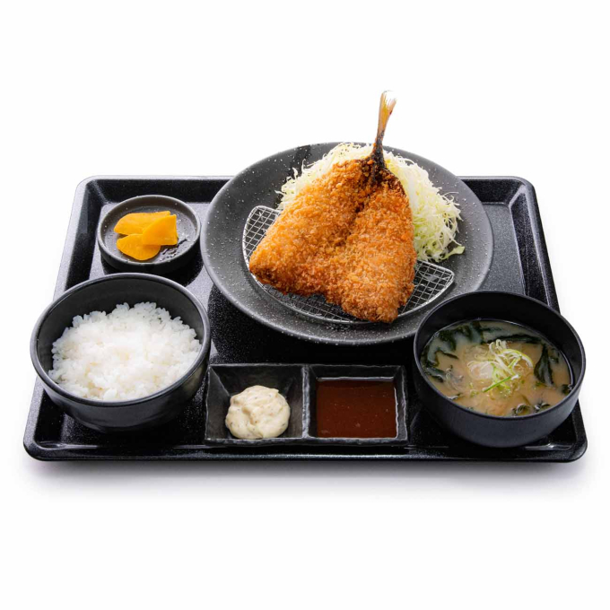高知産：ガーリック香るあじフライ定食