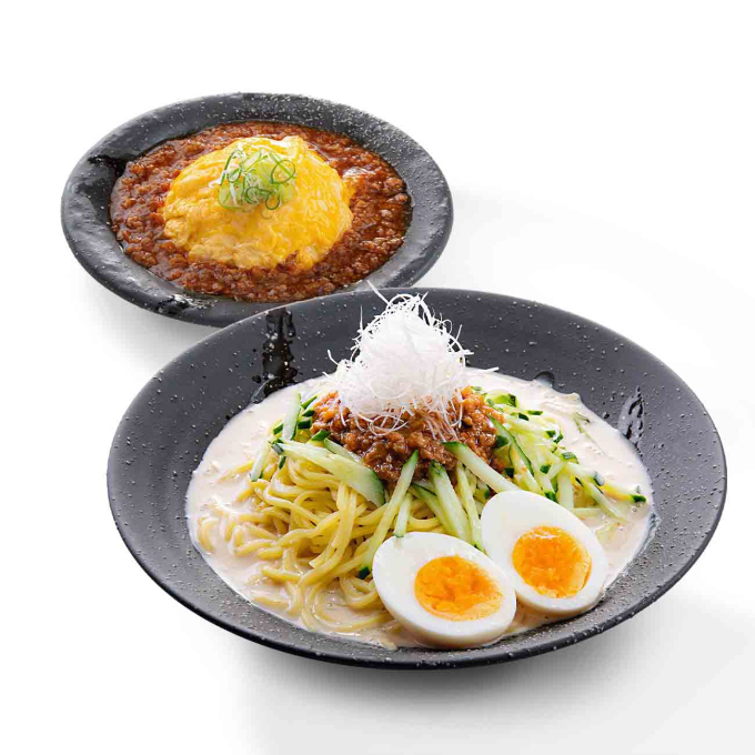 ピリ辛豆乳担々麵(白)＆とろ玉麻婆天津飯(小)