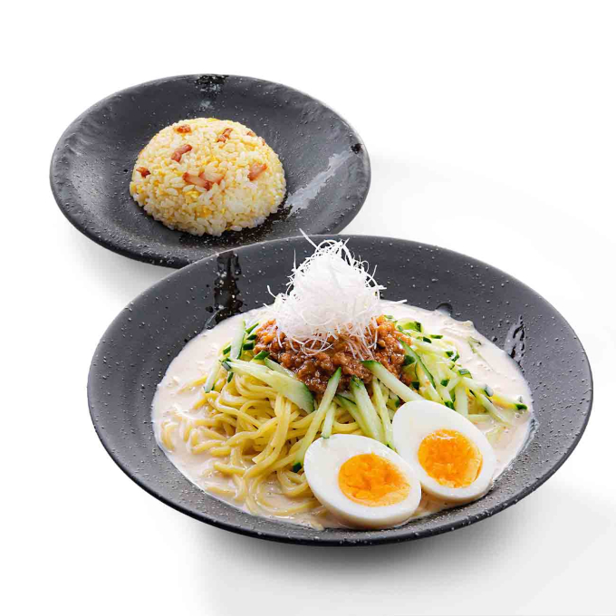 ピリ辛豆乳担々冷麵(白)＆炒飯(小)